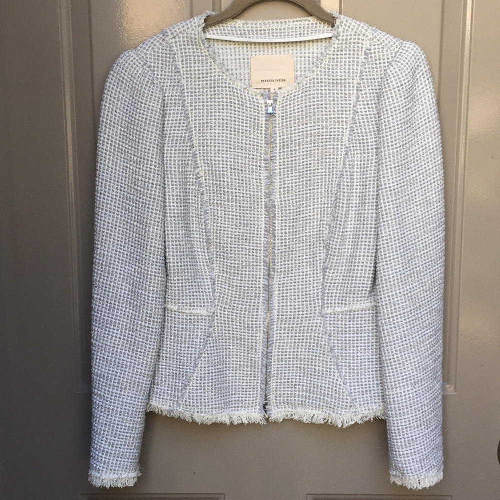 Rebecca Taylor gray tweed jacket size 8